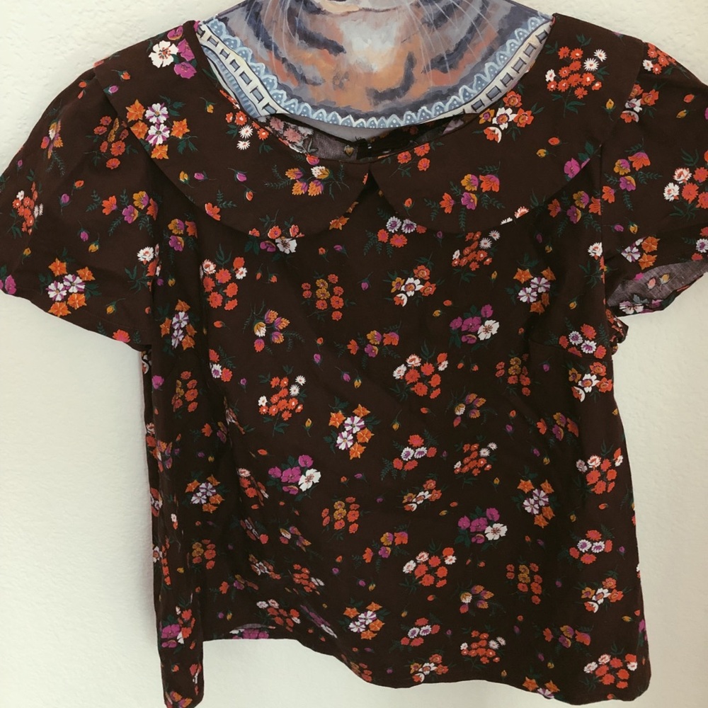 Vintage Floral Peter Pan Blouse